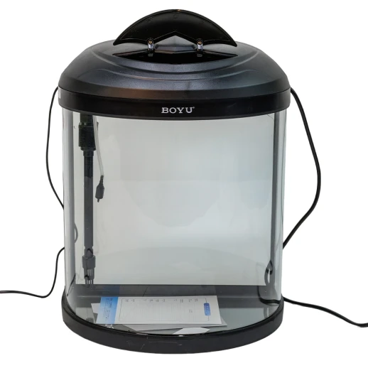 Аквариум Boyu BYG-26 полукруглый 26 л, с фильтром и освещением, черный