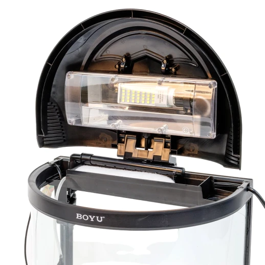 Аквариум Boyu BYG-26 полукруглый 26 л, с фильтром и освещением, черный