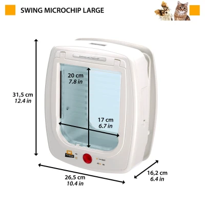 Дверка для животных Ferplast SWING MICROCHIP LARGE белая с определителем микрочипа