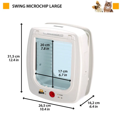 Дверка для животных Ferplast SWING MICROCHIP LARGE белая с определителем микрочипа
