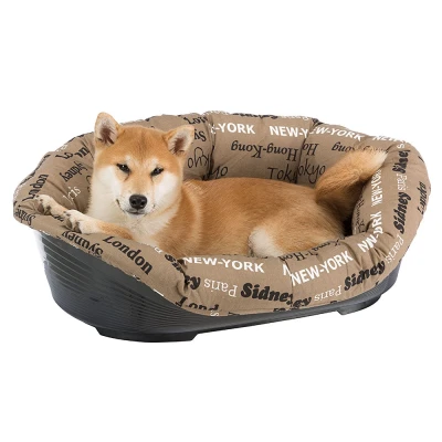 Лежак пластиковый Ferplast SOFA 8 со съемной красной подушкой