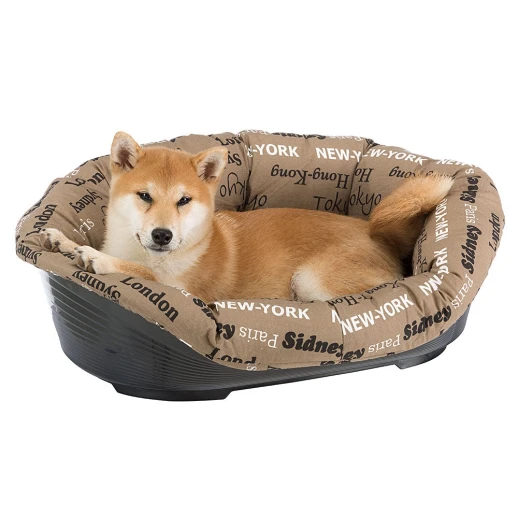 Лежак пластиковый Ferplast SOFA 8 со съемной красной подушкой