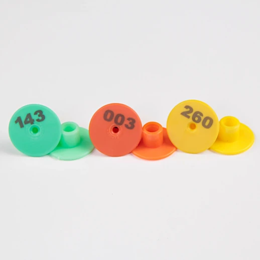 Бирка ушная LSTL двойная круглая 30 мм оранжевая с номером 100 шт.