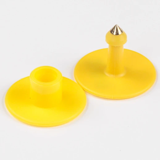 Бирка ушная LSTL двойная круглая 30 мм жёлтая с номером 100 шт.