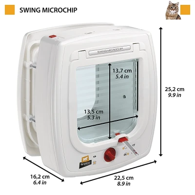 Дверка для животных Ferplast SWING MICROCHIP белая с определителем микрочипа