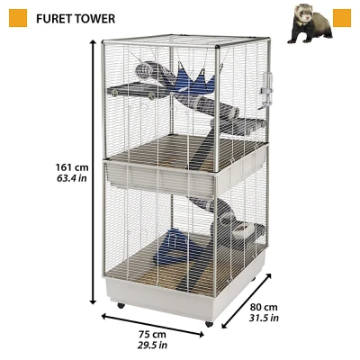 Клетка для хорьков Ferplast FURET TOWER двухэтажная