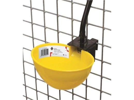 Поилка чашечная Olba для крупной птицы пластик с креплением на сетку