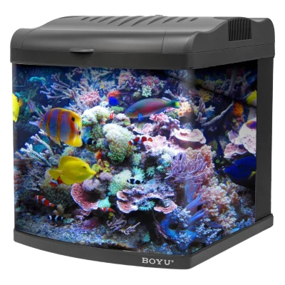 Аквариум Boyu Mini MT-508A, 80 л, с фильтром, 1 LED лампа, серый