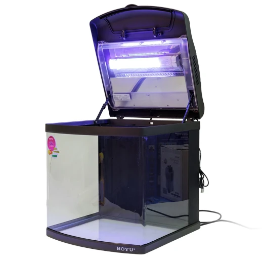 Аквариум Boyu Mini MT-508A, 80 л, с фильтром, 1 LED лампа, серый