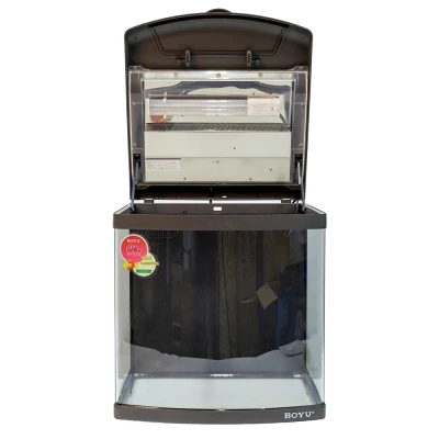 Аквариум Boyu Mini MT-508, 80 л, с фильтром, 2 LED лампы, серый