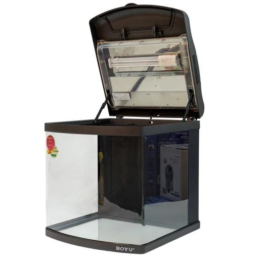 Аквариум Boyu Mini MT-508, 80 л, с фильтром, 2 LED лампы, серый