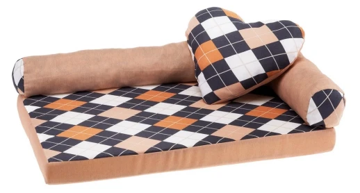 Лежак-кровать Ferplast TOMMY ROMBUS 80 для собак и кошек Коричневый ромб