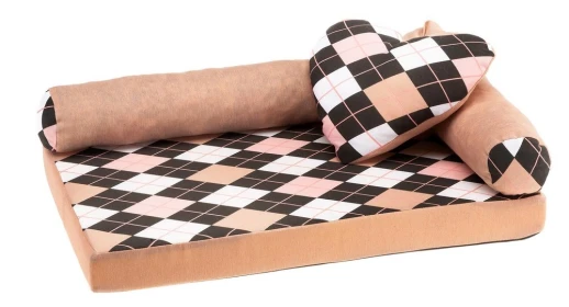 Лежак-кровать Ferplast TOMMY ROMBUS 80 для собак и кошек Коричневый ромб