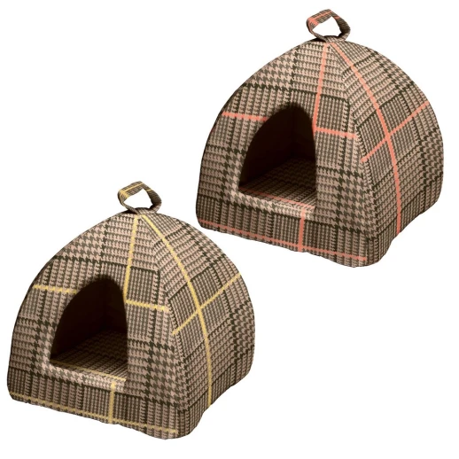 Мягкий домик-юрта Ferplast TIPI Large для кошек Зеленые линии