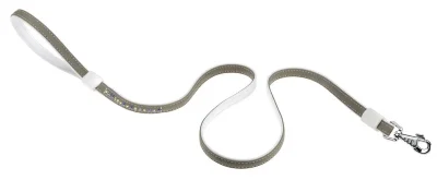 Поводок Ferplast LUX G15/110 эко-кожа со стразами бело-серый