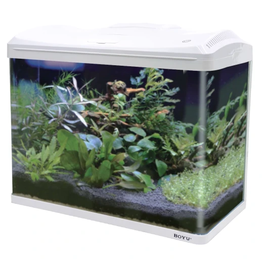 Аквариум Boyu EC-600 панорамный, 66 л, с фильтром и LED-лампой, белый