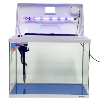 Аквариум Boyu EC-600 панорамный, 66 л, с фильтром и LED-лампой, белый