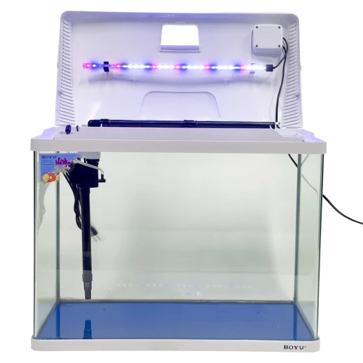 Аквариум Boyu EC-600 панорамный, 66 л, с фильтром и LED-лампой, белый