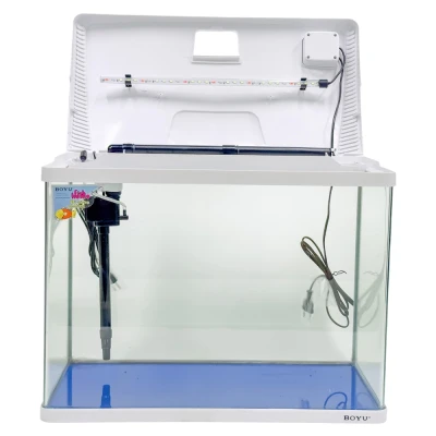 Аквариум Boyu EC-600 панорамный, 66 л, с фильтром и LED-лампой, белый