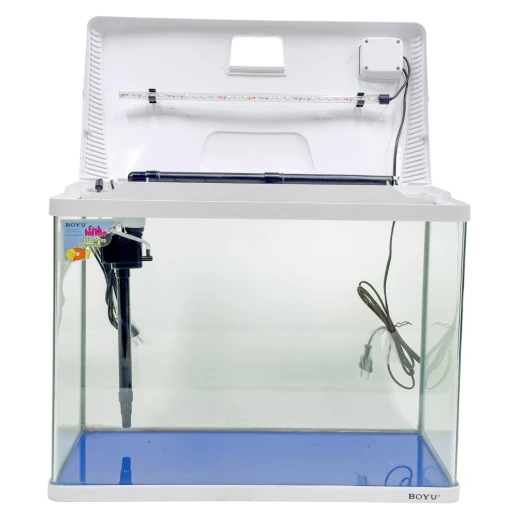 Аквариум Boyu EC-600 панорамный, 66 л, с фильтром и LED-лампой, белый