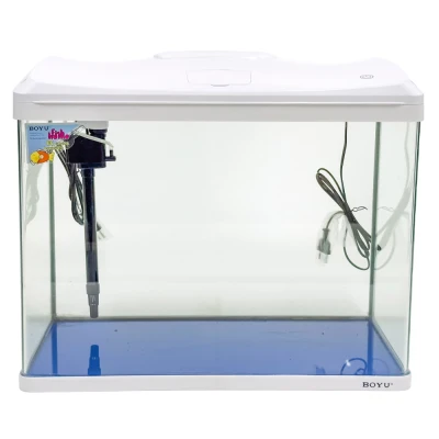 Аквариум Boyu EC-600 панорамный, 66 л, с фильтром и LED-лампой, белый