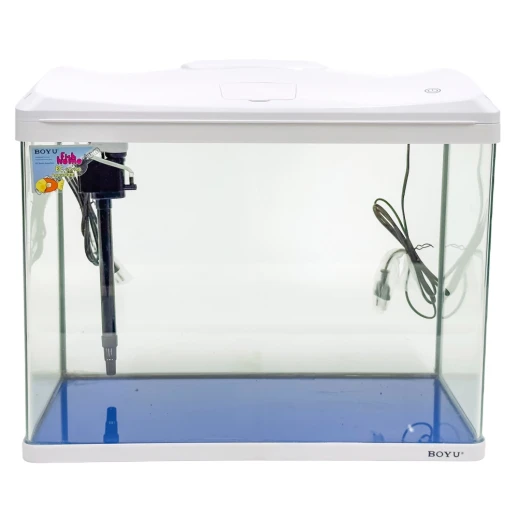 Аквариум Boyu EC-600 панорамный, 66 л, с фильтром и LED-лампой, белый