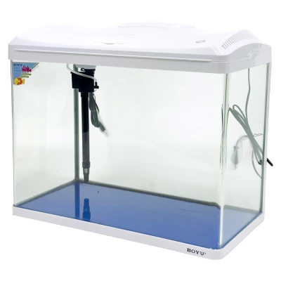 Аквариум Boyu EC-600 панорамный, 66 л, с фильтром и LED-лампой, белый