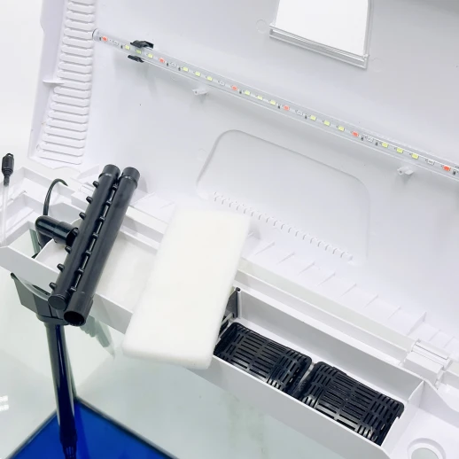 Аквариум Boyu EC-600 панорамный, 66 л, с фильтром и LED-лампой, белый