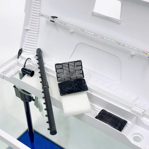 Аквариум Boyu EC-600 панорамный, 66 л, с фильтром и LED-лампой, белый