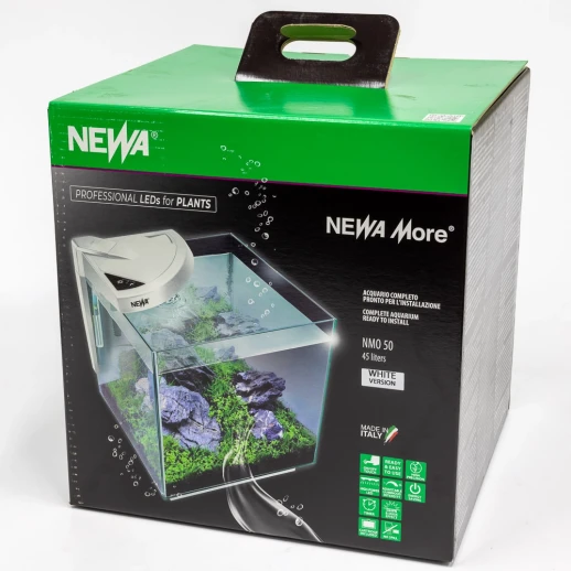 Аквариум Newa More NMO 50W Daylight LED 45 л с фильтром, нагревателем и освещением рассвет-закат, белый NEW VERSION