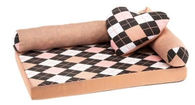 Лежак-кровать Ferplast TOMMY ROMBUS 65 для собак и кошек Розовый ромб