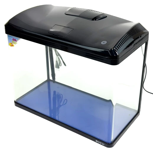 Аквариум Boyu EC-600 панорамный, 66 л, с фильтром и LED-лампой, черный