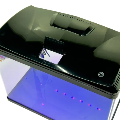 Аквариум Boyu EC-600 панорамный, 66 л, с фильтром и LED-лампой, черный