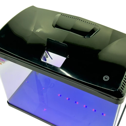 Аквариум Boyu EC-600 панорамный, 66 л, с фильтром и LED-лампой, черный