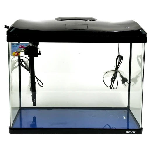 Аквариум Boyu EC-600 панорамный, 66 л, с фильтром и LED-лампой, черный