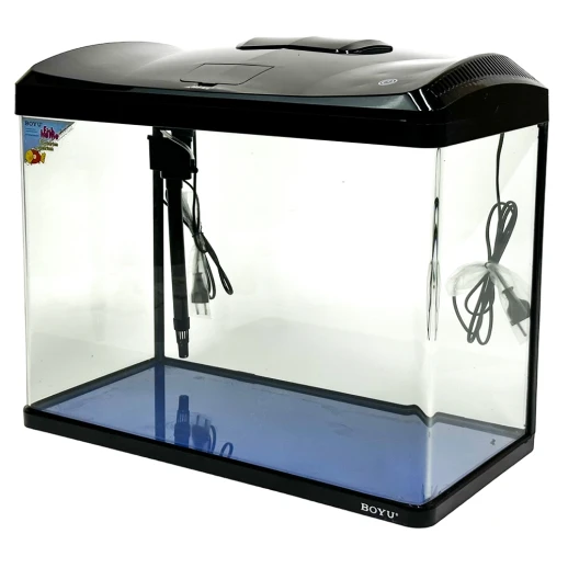 Аквариум Boyu EC-600 панорамный, 66 л, с фильтром и LED-лампой, черный