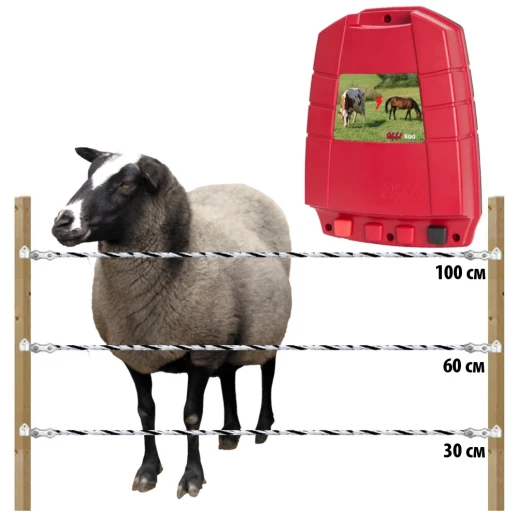 Комплект электропастуха для овец 220В на 1000 м