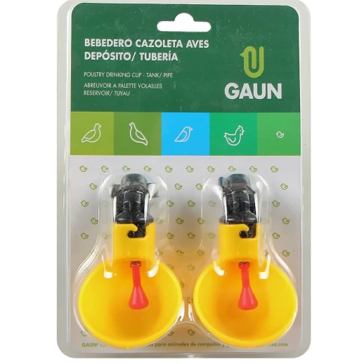 Поилка чашечная Gaun для мелкой птицы пластик с подключением к емкости 2 шт.
