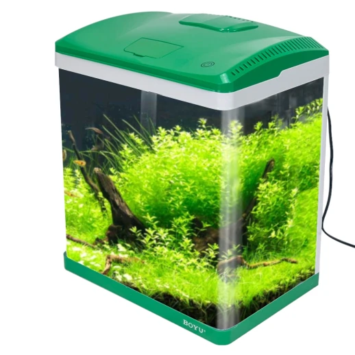 Аквариум Boyu EC-400 панорамный, 33 л, с фильтром и LED-лампой, зеленый