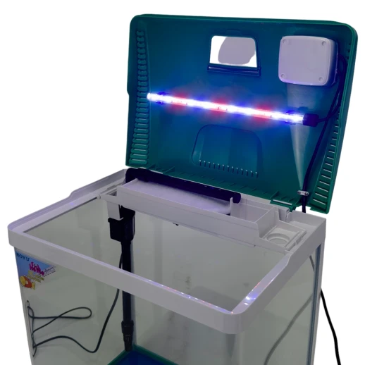 Аквариум Boyu EC-400 панорамный, 33 л, с фильтром и LED-лампой, зеленый