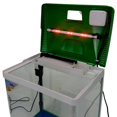 Аквариум Boyu EC-400 панорамный, 33 л, с фильтром и LED-лампой, зеленый