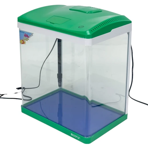Аквариум Boyu EC-400 панорамный, 33 л, с фильтром и LED-лампой, зеленый