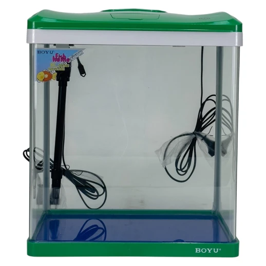 Аквариум Boyu EC-400 панорамный, 33 л, с фильтром и LED-лампой, зеленый