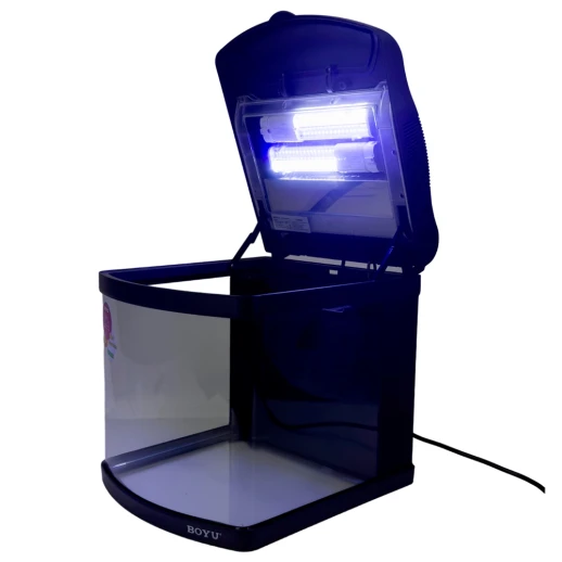 Аквариум Boyu Mini MT-408, 32 л, с фильтром, 2 LED лампы, серый