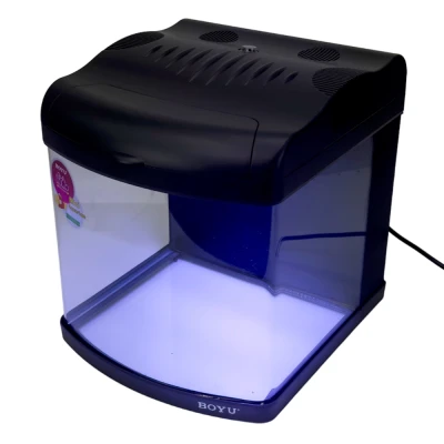 Аквариум Boyu Mini MT-408, 32 л, с фильтром, 2 LED лампы, серый