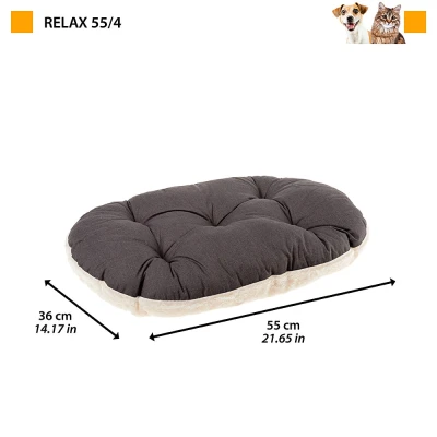 Подушка мягкая Ferplast RELAX 55/4F для собак и кошек Черный с белым мехом
