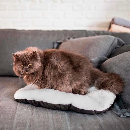 Подушка мягкая Ferplast RELAX 55/4F для собак и кошек Черный с белым мехом