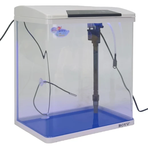 Аквариум Boyu HG-300 панорамный 22 л, LED освещение, дисплей, фильтры, белый