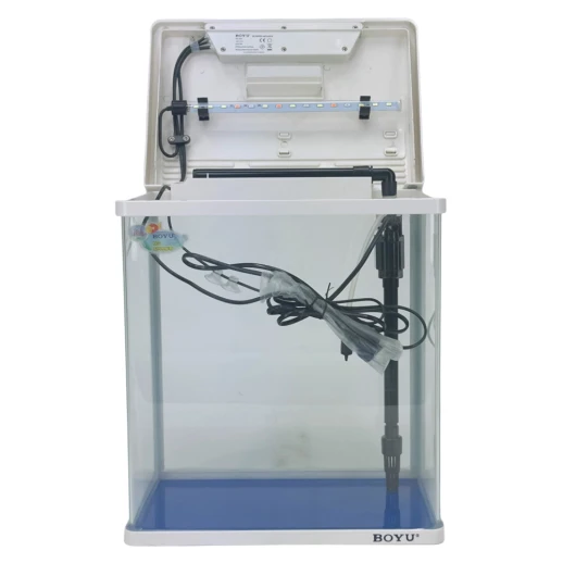 Аквариум Boyu HG-300 панорамный 22 л, LED освещение, дисплей, фильтры, белый