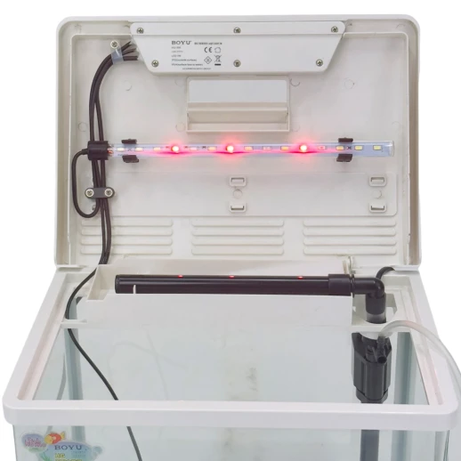 Аквариум Boyu HG-300 панорамный 22 л, LED освещение, дисплей, фильтры, белый